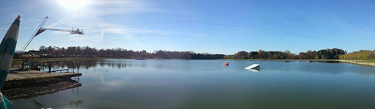 Wakeboarding at Planksee, Austria